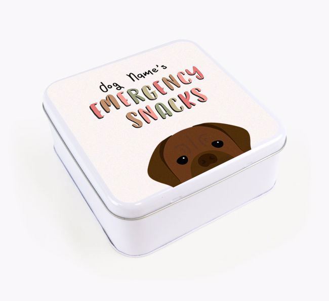 'Best Treats in Town' Square Tin for your {breedFullName}